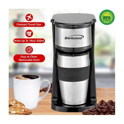 Single Cup Coffee Maker w/Travel Mug