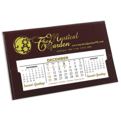 MMA Deskdate® Refillable Desk Calendar, Maroon Matte - Special! Up to 40% Off thru 5/31/25*