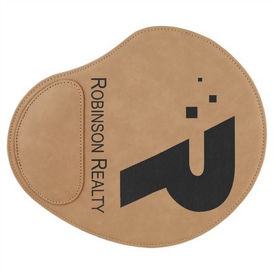 9" x 10 1/4" Light Brown Leatherette Mouse Pad