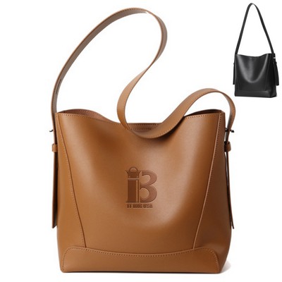Genuine Leather Bucket Tote Bags for Women