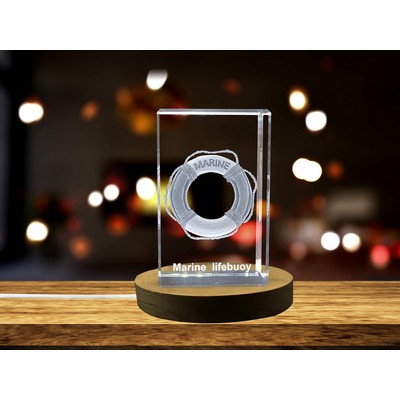 A Beacon of Hope | Marine Lifebuoy 3D Engraved Crystal
