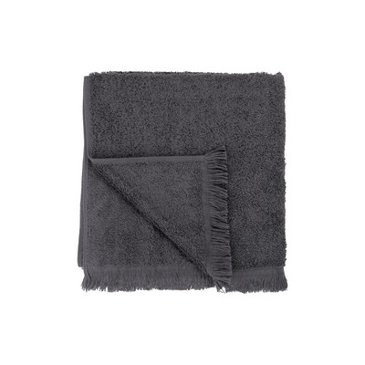 blomus Frino Magnet Charcoal Gray Fringed Organic Cotton Terry X-Large Hand Towel