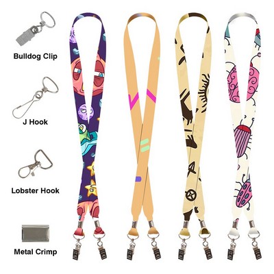 3/4" Custom Double Ended Full Color Sublimated Lanyard