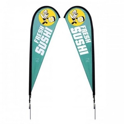 11' Teardrop Flag Knit-Double Sided With Optional Base