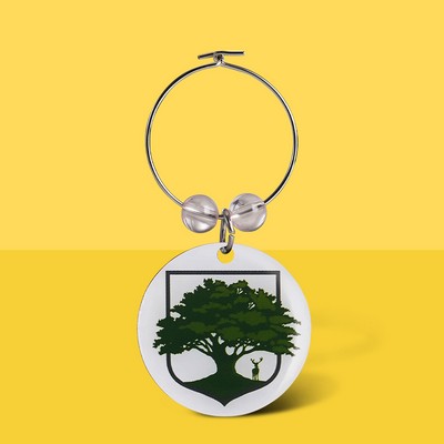 Offset Printed Wine Charm 0.75"