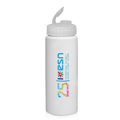 HDPE Plastic Water Bottles with Sipper Lids 32oz