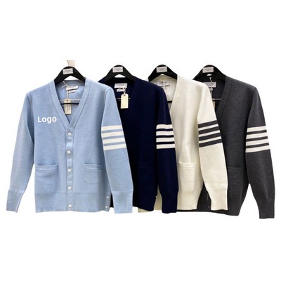 Custom Varsity Button Down Contrast Cardigan