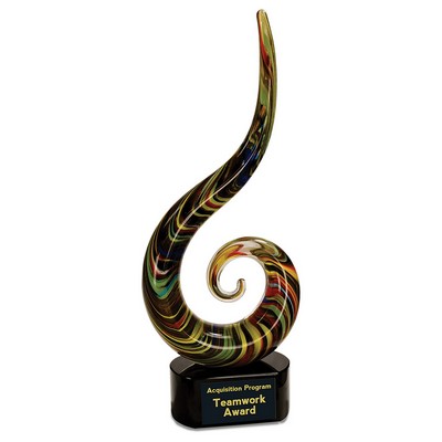 15.5" Color Swoop Art Glass