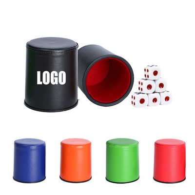 PU Dice Cup With 6 Dices