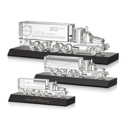 Crystal 18 Wheeler on Base - Black
