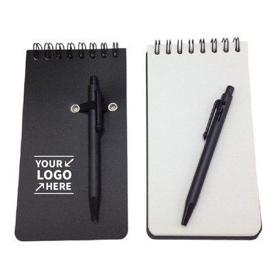 A6 Mini Pocket Spiral Bound Jotter Notebook W/ Pen