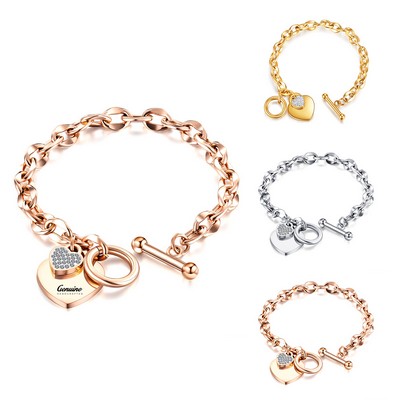 Oval Chain Link Stainless Steel Bracelet
