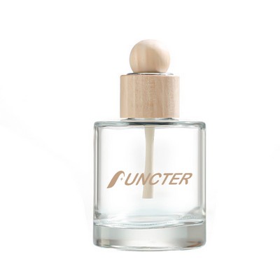 3.3 oz. Unlit Wood Capped Aromatherapy Glass Empty Bottles High Style for Car & Home