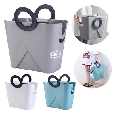 Portable Plastic Laundry Basket with Handles