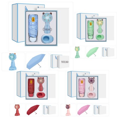 Umbrella Fans Set Gift Box