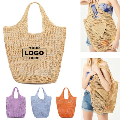 Straw Woven Beach Tote Bag
