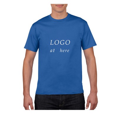 Customized 6.3 oz 100% cotton Crew Neck Short Sleeve Tee