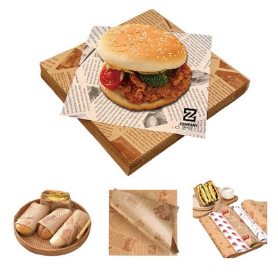 Custom Food Hamburger Brown Kraft Wrapping Paper