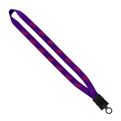 3/4" Smooth Nylon Lanyard with Snap-Buckle Release & O-Ring