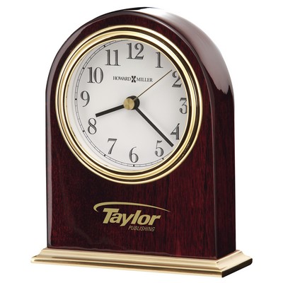 Monroe Gloss Rosewood Arch Clock w/ Brass Finish Base