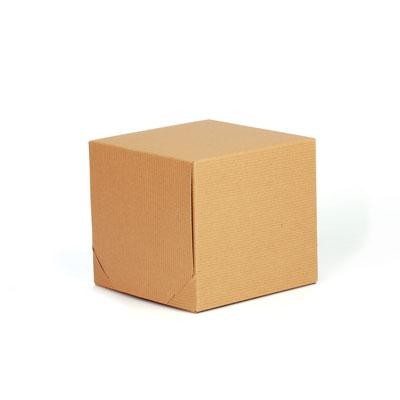 Natural Beige 2 Piece Lock Corner Design Gift Box (7" x 7" x 7")
