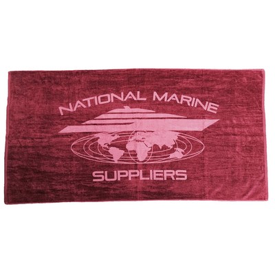 Burgundy Red Terry Velour Beach Towel (34"x70")