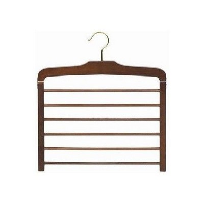Wooden Walnut & Brass Specialty Multi-Pant Hanger