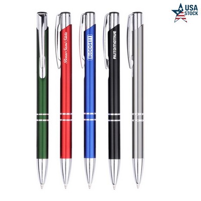 Executive Quality Ballpoint Pen w/Reflective Aluminum Barrel