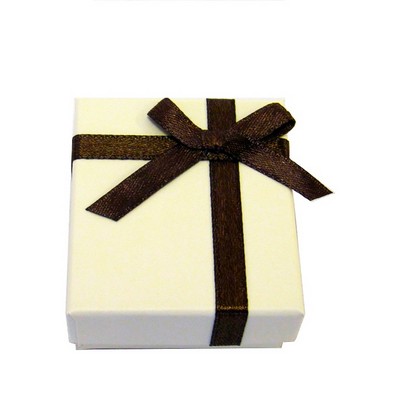 Chocolate Beige Cardboard Pendant Box w/Bow