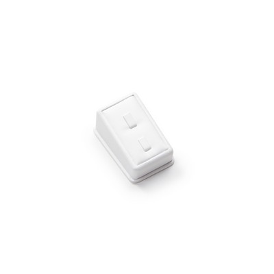 White Leatherette 2 Ring Clip Stand