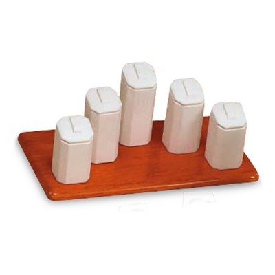 Gold Maple Wood 5 Ring Tower Set