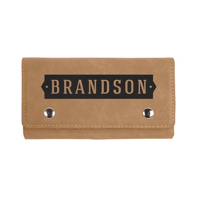 Light Brown Leatherette Card & Dice Set