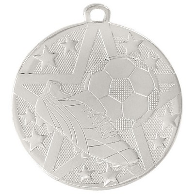 2" Silver Superstar Soccer Medal