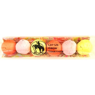 Eco-Friendly Wildflower Seed Bombs with Pastel Background