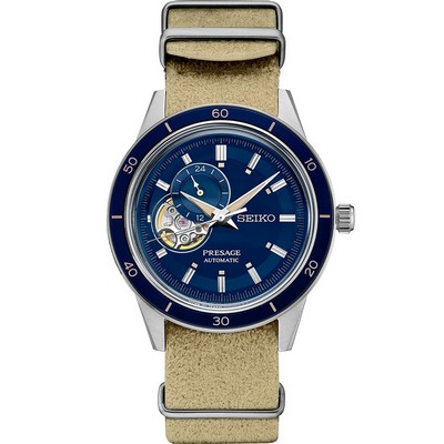 Seiko Presage Style 60s Stainless Steel Automatic Watch w/Blue Dial