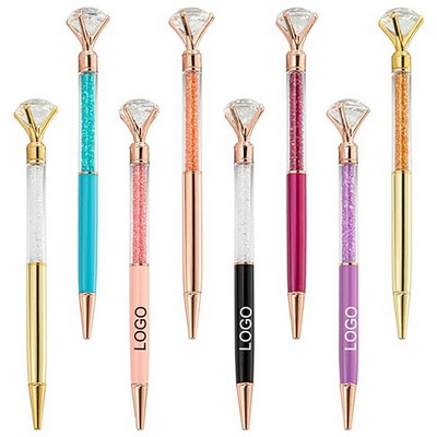Large Diamond Metal Ballpoint Pen