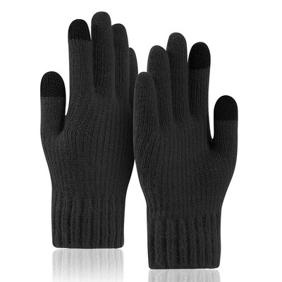Adult Stretch Ribbed Gloves with Sensitive Touch and Custom Logo