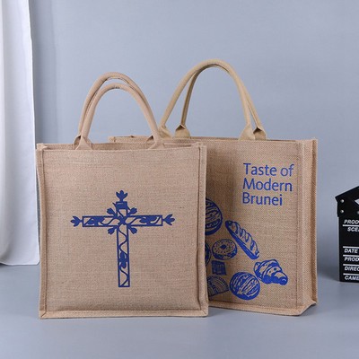 Jute Tote Burlap Beach Bag