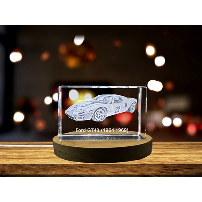 Ford GT40 Supercar Collectible Crystal Sculpture | Le Mans Legend 1964-1969