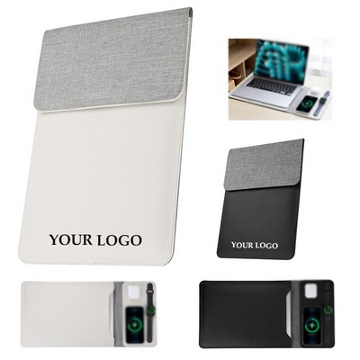 3 In 1 Pu Laptop Sleeve Compatible With Wireless Charging