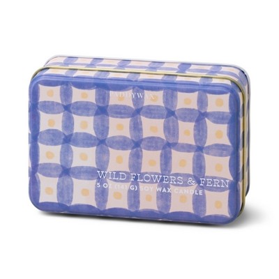 Everyday Tins 5 Oz Purple Plaid Printed Tin - Wildflowers & Fern