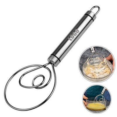 Single Eyes Food Grade Stainless Steel Dough Whisk With Sturdy Handle