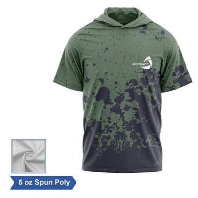 Sublimation Spun Polyester (Cotton Touch) Short Sleeve Hooded T-Shirt - Men