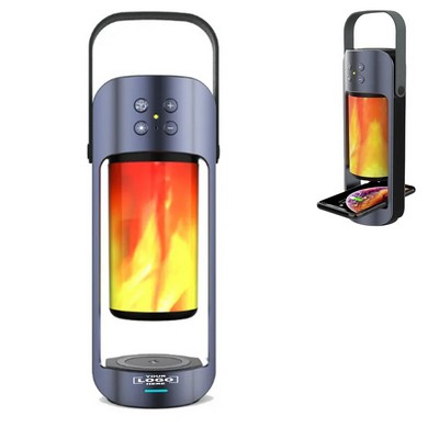 Wireless Charging Speaker Lamp with Flame Effect