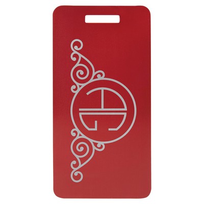 3.875" x 2" Red Anodized Aluminum Luggage Tag