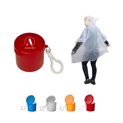 Rain Poncho with Case and Carabiner Clip
