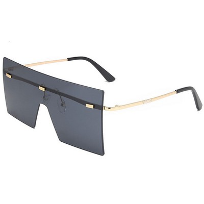 Retro Rimless Rectangle Sunglasses For Women