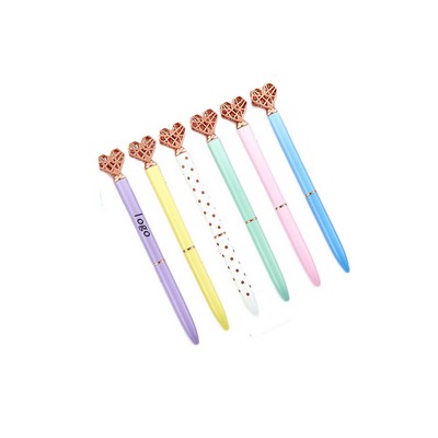 Heart Shaped 1.0Mm Tip Metal Ballpoint Pen
