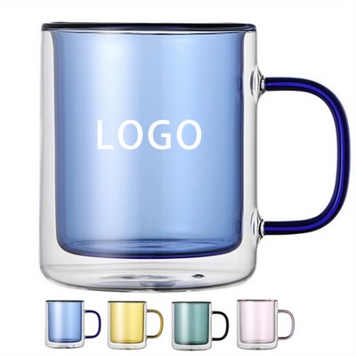 Coloured Inner Wall Glass Insulation Tea Mug