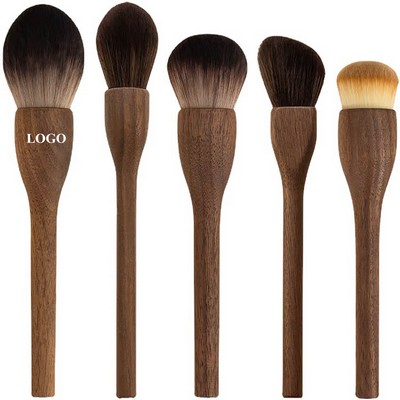 Wood Makeup Brush Set